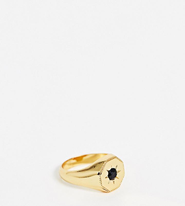 Reclaimed Vintage Inspired 14k Signet Ring With Star