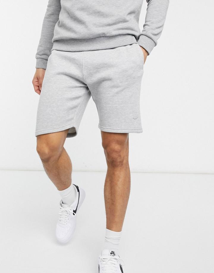 Threadbare Basic Mix And Match Shorts In Gray Heather-grey