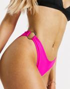 Missguided Metal Detail Bikini Bottoms In Pink