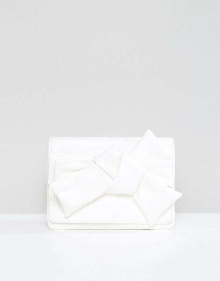 Asos Bow Clutch Bag - White