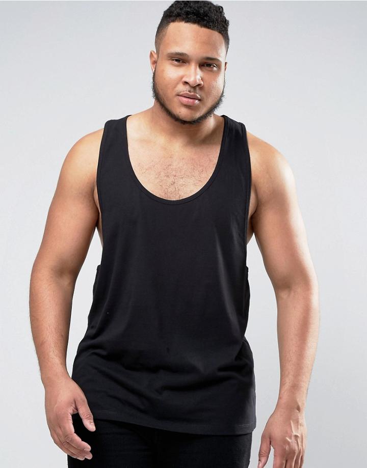 Asos Plus Tank With Extreme Racer Back - Black