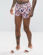 Oiler & Boiler Chevy Swim Shorts With Butterfly Print In Pink - Pink