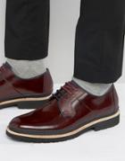 Ted Baker Oktibr Derby Shoes In Burgundy Leather - Red