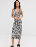 Free People Ohh La La Bias Cut Floral Midi Dress