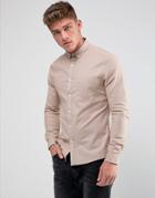 Asos Casual Stretch Slim Oxford Shirt In Pink - Pink