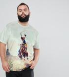 Asos Design Plus Relaxed T-shirt With All Over Rodeo Print In Velour - Multi