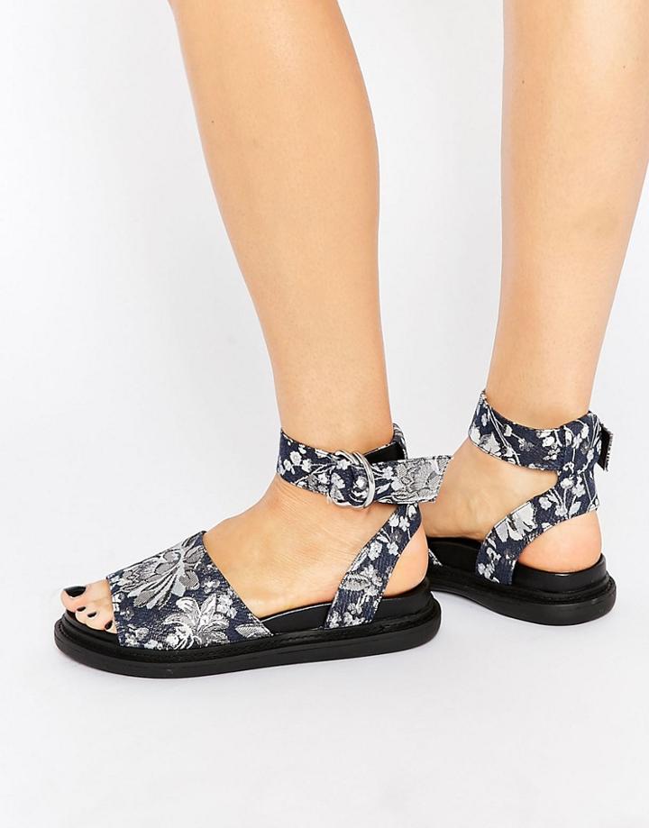 Asos Freetown Chunky Flatform Sandals - Blue