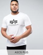 Alpha Industries Plus Logo T-shirt Regular Fit In White - White