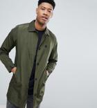 Le Breve Tall Straight Trench-green