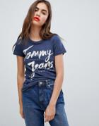 Tommy Jeans Script Logo T-shirt - Navy