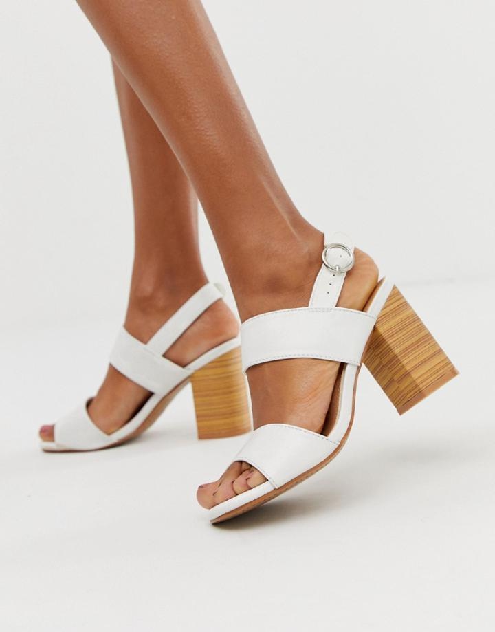 Park Lane Casual Block Heeled Sandals - White