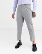 Asos Design Tapered Crop Smart Pants In Gray