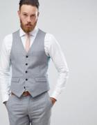 Harry Brown Winter Wedding Charcoal Tonal Skinny Fit Vest - Gray