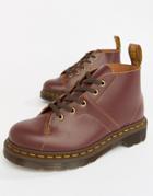 Dr Martens Church Oxblood Leather Flat Ankle Boots - Red