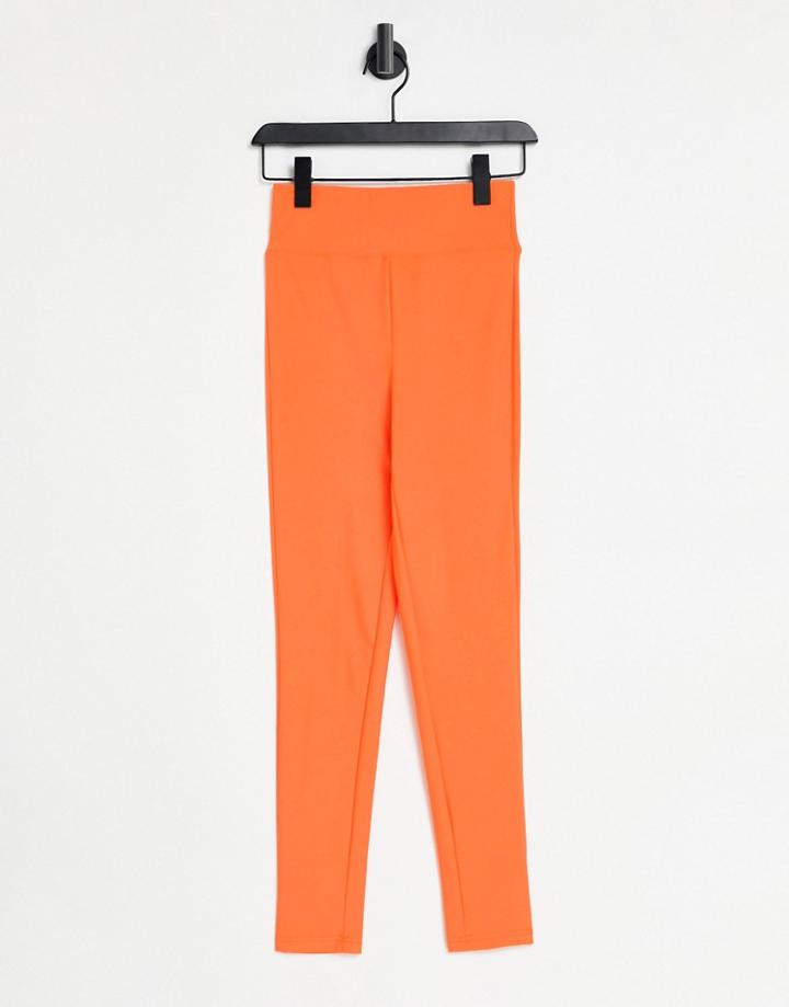 Asos Design Halloween Legging With High Waist In Matte Sheen In Orange