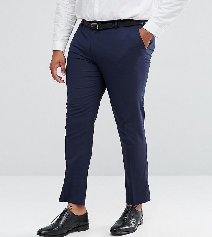 Asos Design Plus Skinny Suit Pants In Navy