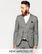 Asos Slim Fit Suit Jacket In Mid Gray - Gray