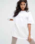 Ellesse Oversized T-shirt With Tonal Logo - White