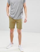 Bellfield Slim Fit Chino Shorts In Khaki - Green