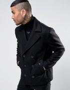 Love Moschino 80% Wool Peacoat - Black