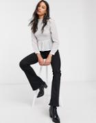 Only Smock Top With Peplum Waist In White-multi