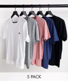 Abercrombie & Fitch 5-pack 3d Icon Logo T-shirt In White/gray/reds/black-multi