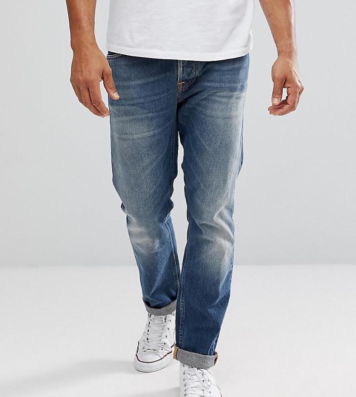 Nudie Jeans Co Fearless Freddie Jeans Crispy Clear Wash - Blue