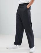 Asos Design Wide Leg Smart Pants With Ditsy Pattern - Navy