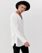 Asos Design Regular Fit Overhead Shirt In Crinkle Viscose In White