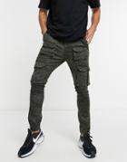 Good For Nothing Cargo Pants With Pockets In Washed Green