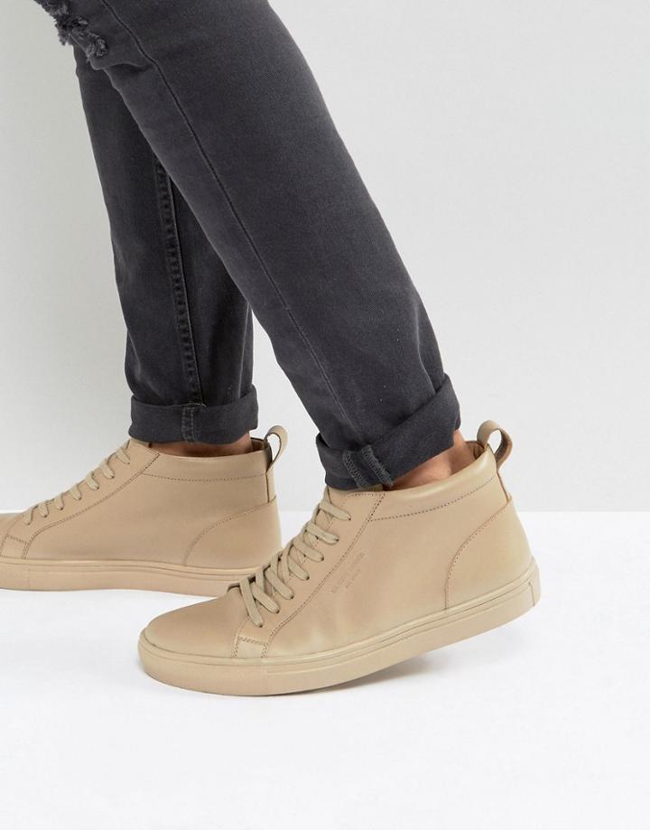 Kg By Kurt Geiger Kersoe Hi Sneakers Tan Leather - Beige