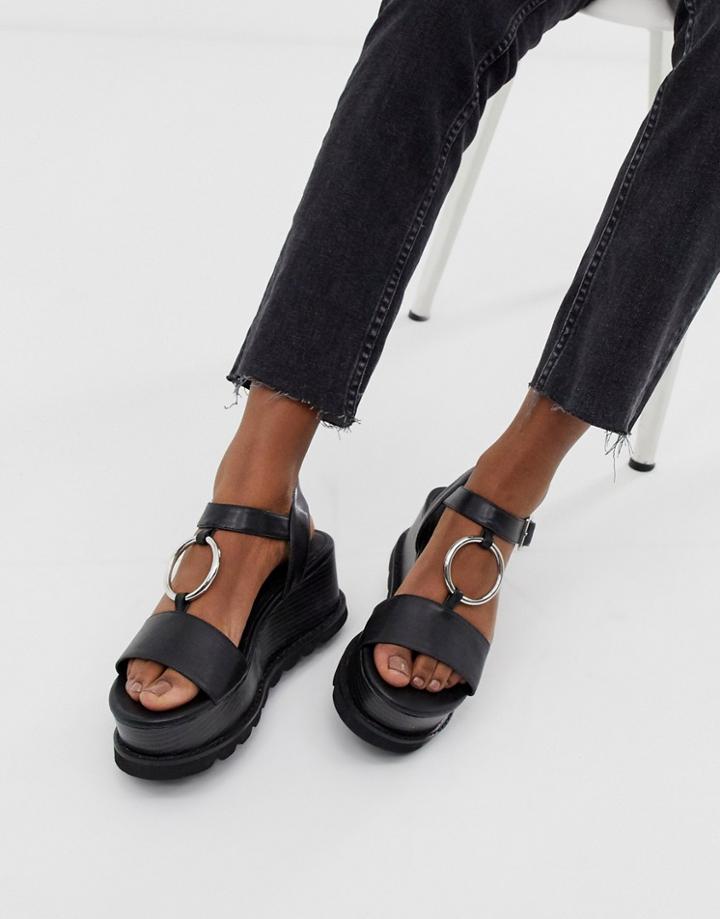 Asos Design Talitha Chunky Ring Flatforms-black