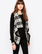 Only Check Print Button Cardigan - Multi
