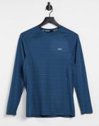 Asos 4505 Muscle Training Long Sleeve T-shirt In Spacedye Heather-blues