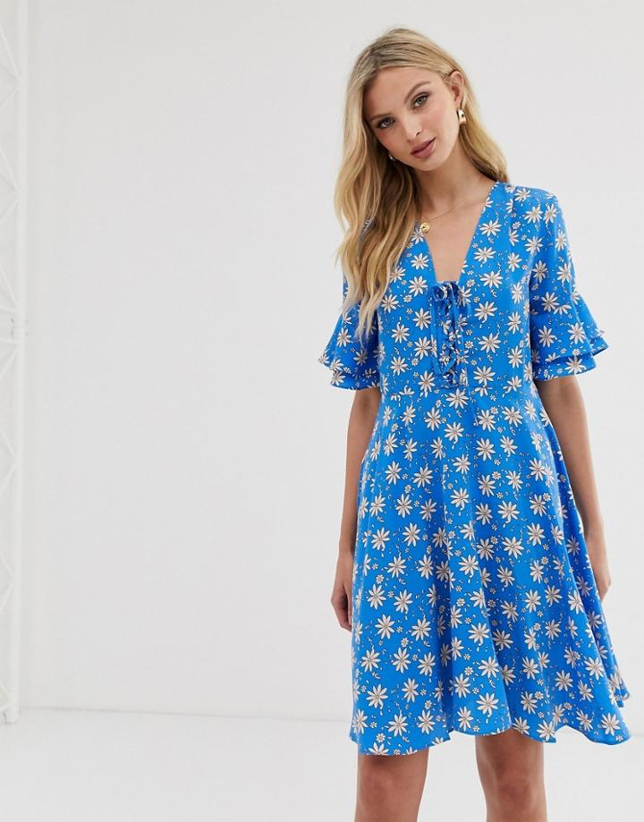 Y.a.s Printed Tea Dress - Blue