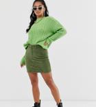 Noisy May Petite Cord Mini Skirt - Green