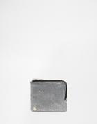 Mi-pac Pebbled Zip Around Wallet - Silver