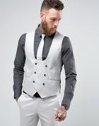 Noose & Monkey Super Skinny Suit Vest In Metallic - Silver