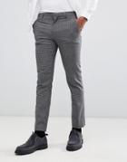 Selected Homme Smart Pants In Straight Fit With Recycled Wool Faint Check - Gray