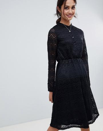Yumi Shirt Dress In Lace-black