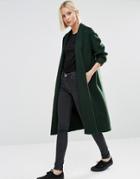 Weekday Knitted Cocoon Coat - Green