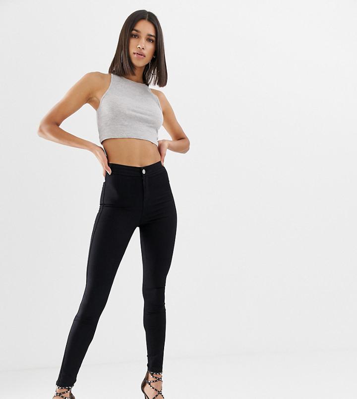 Asos Design Rivington High Waisted Denim Jeggings In Clean Black