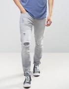 Lee Luke Skinny Jeans Dirty Gray Rip & Repair - Gray