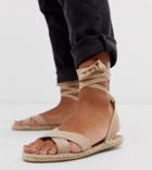 Asos Design Jala Espadrille Flat Sandals In Beige