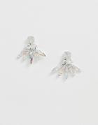 Krystal London Swarovski Crystal Feathered Earrings-clear