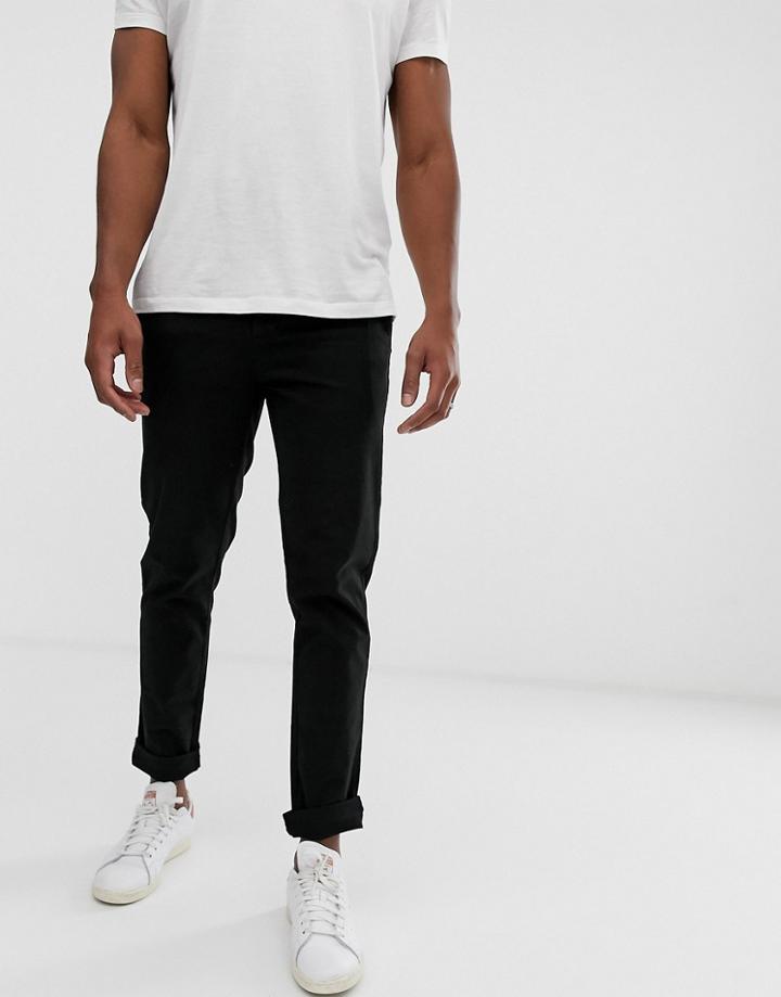 Asos Design Slim Chinos In Black