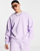 Topman Oversized Sweatshirt In Lilac - Part Of A Set-purple