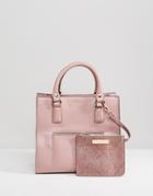 Carvela Simba Pocket Purse Tote Bag - Pink