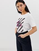 Pieces Shemele Flower Graphic Print T-shirt - White