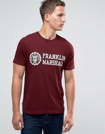 Franklin And Marshall Large Crest T-shirt - Red